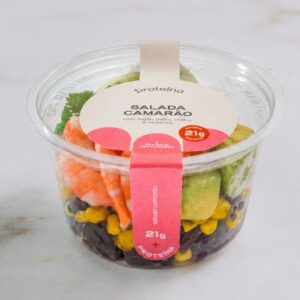 Salada + Proteína de camarão, feijão e abacate